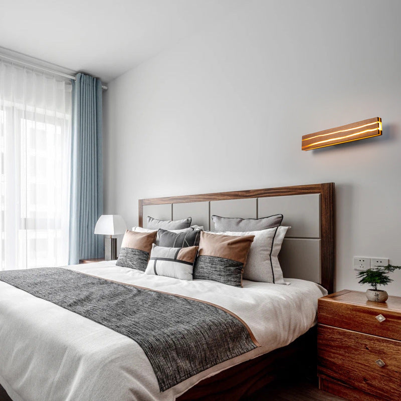Solid Wood Crack Creative Wall Lamp Background Wall LED Strip Wall Lamp PearlNestDecor.com