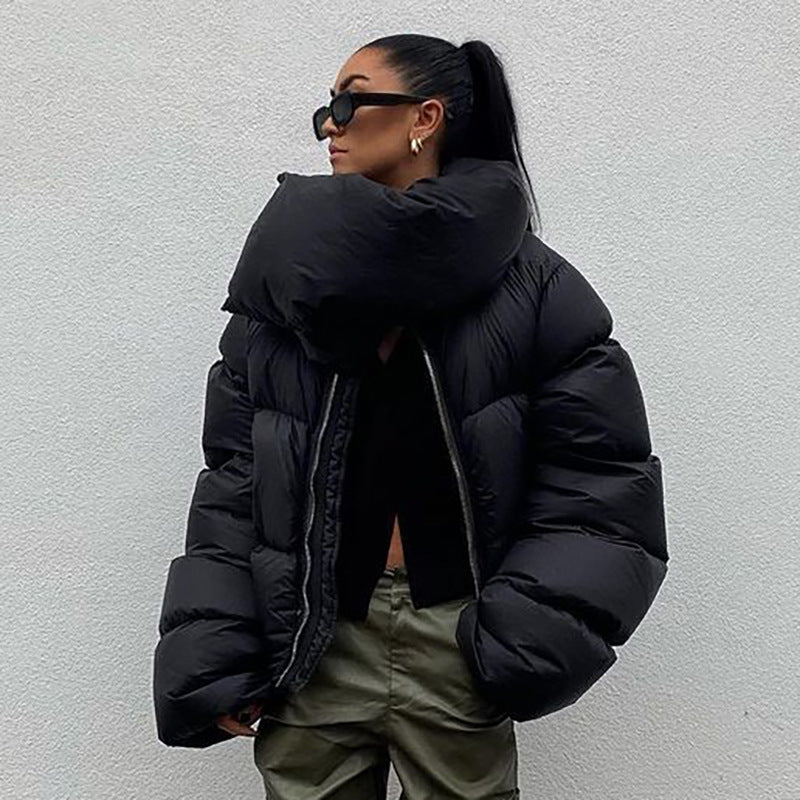 Snap-on Scarf Coat Warm-keeping Cotton Clothing Best YouTube Store