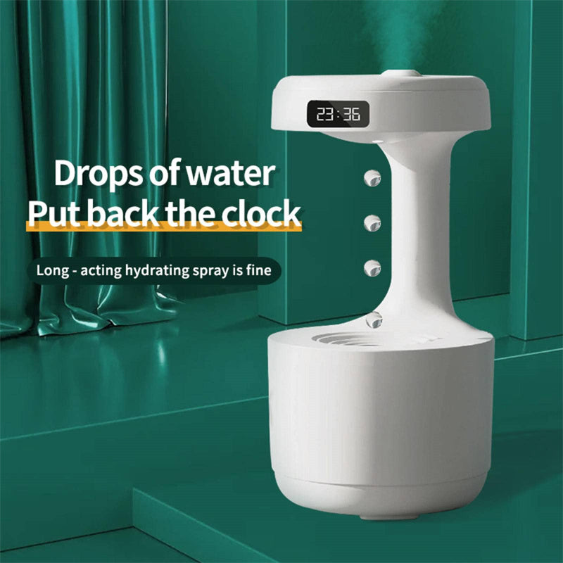Bedroom Anti-Gravity Humidifier With Clock Water Drop Backflow Aroma Diffuser Large Capacity Office Bedroom Mute Heavy Fog Household Sprayer Pi-Mart