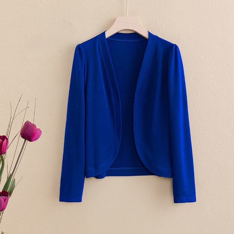 Shawl Cardigan Short Cardigan Pure Color All-matching Women NorixaFashion.com