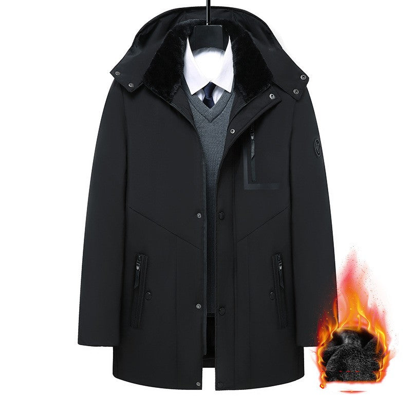 Men's Coat Winter Thick Cotton Clothing Removable Hat Best YouTube Store