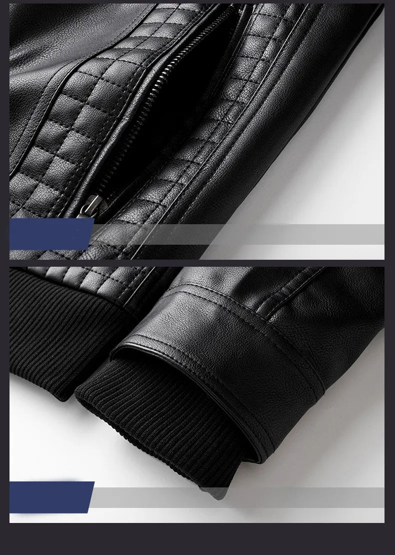 Leather Hooded Winter Jacket Pi-Mart