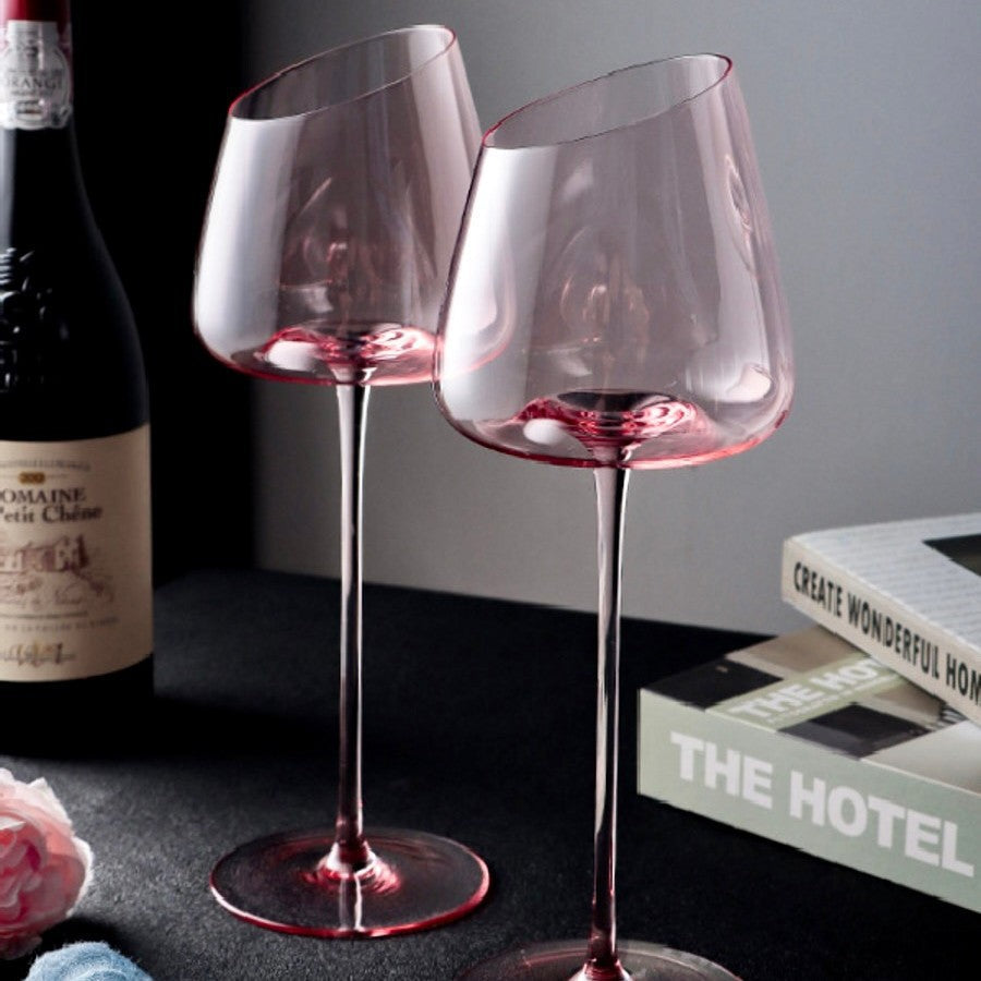 Flamingo Red Wine Oblique Mouth Glass Tall Cup LuxuryLifeWay Online Store