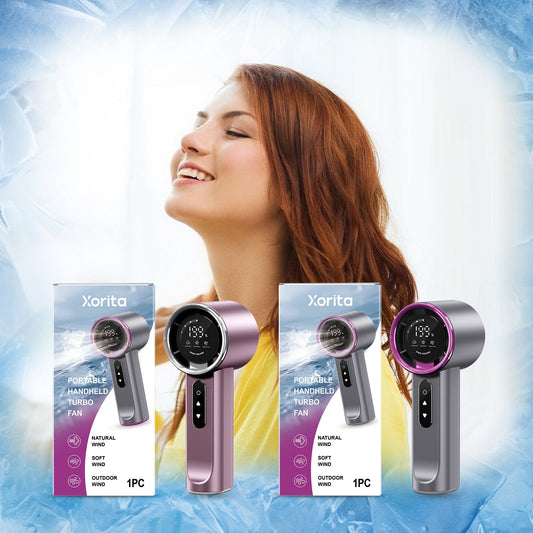 High-speed Handheld Fan Gray-purple Tri Light Beauty