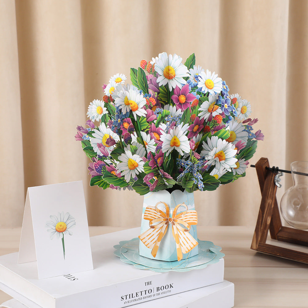 3d Stereoscopic Greeting Cards Creative Bouquet Stereoscopic Greeting Cards CJD