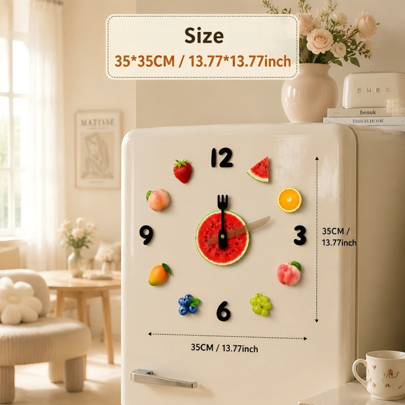 Fruit Decor Magnetic Fridge Wall Clock PearlNestDecor.com