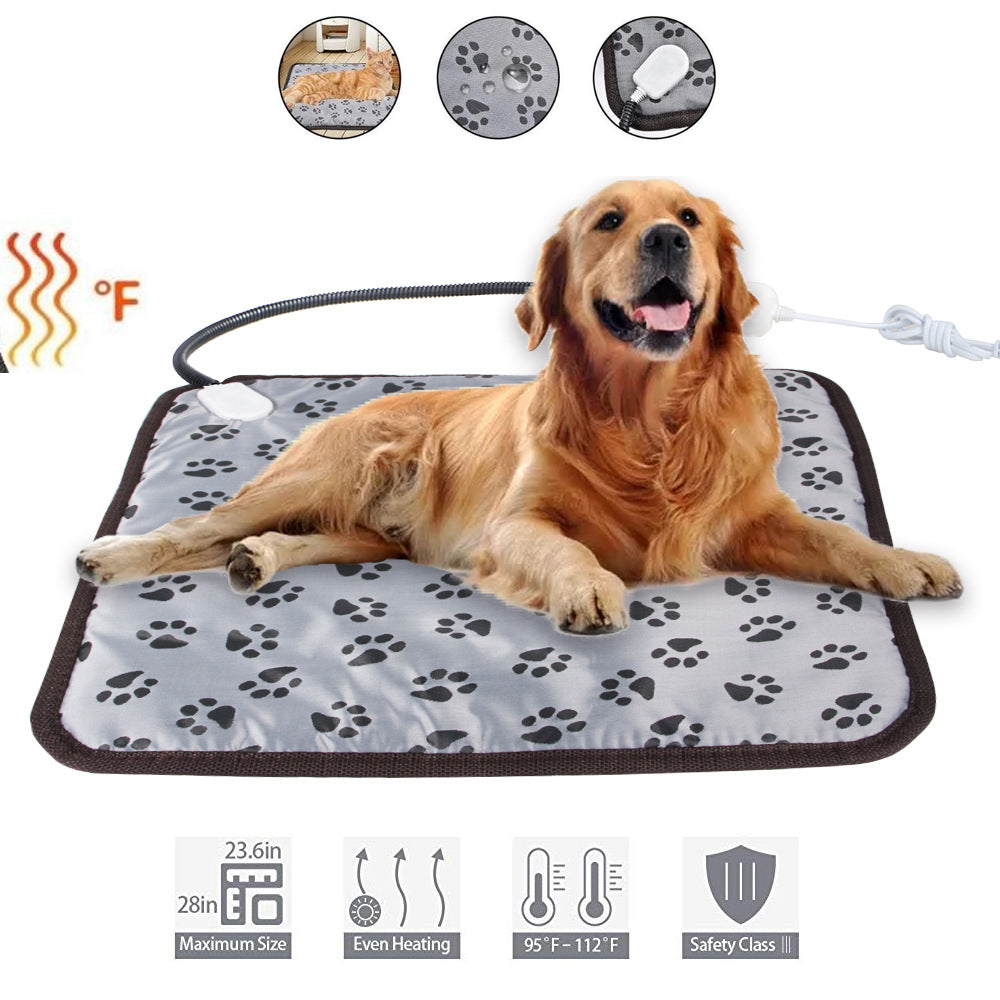 Pet Heating Pad For Dog Cat Heat Mat Indoor Electric Waterproof Dog Heated Pad With Chew Resistant Cord Winter Pet Blanket Warmer Pets Fashion