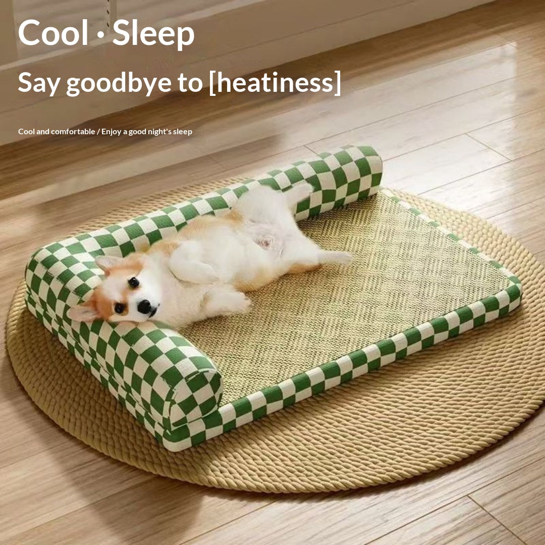 Checkerboard-pattern Cooling Mat Pets Fashion