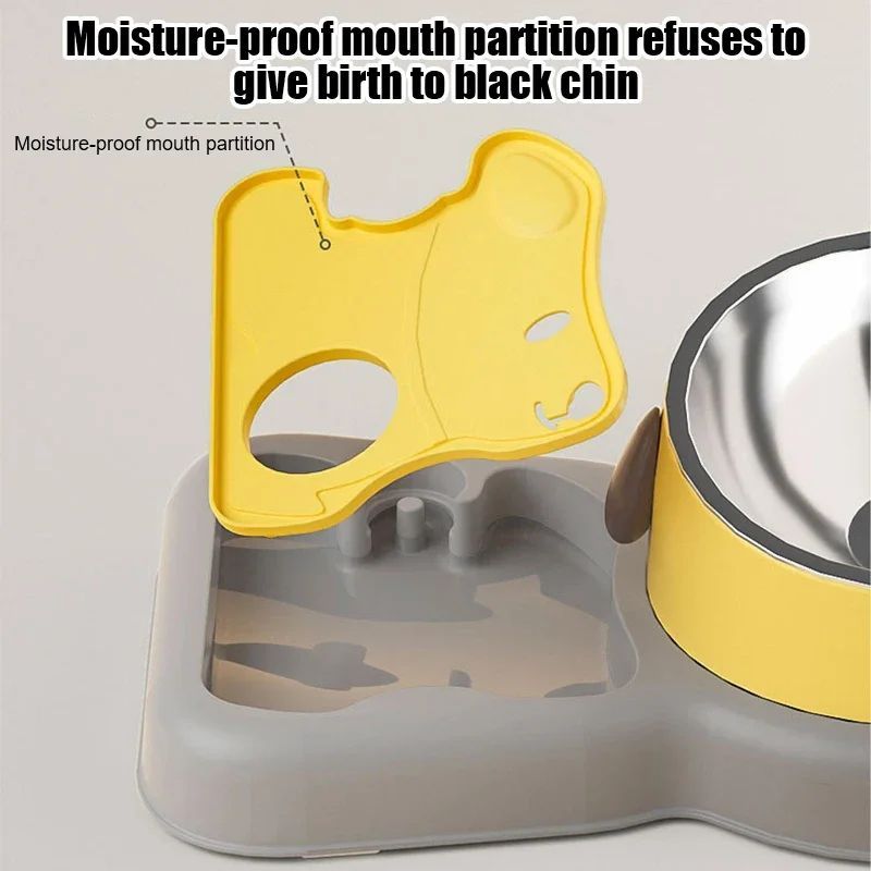 Pet Feeder Bowls Pet Feeder Water Bottle Set Pet Feeding Bowls And Drinkers 15-Degree Tilt Design Protect Cats Dogd Neck Pets Fashion