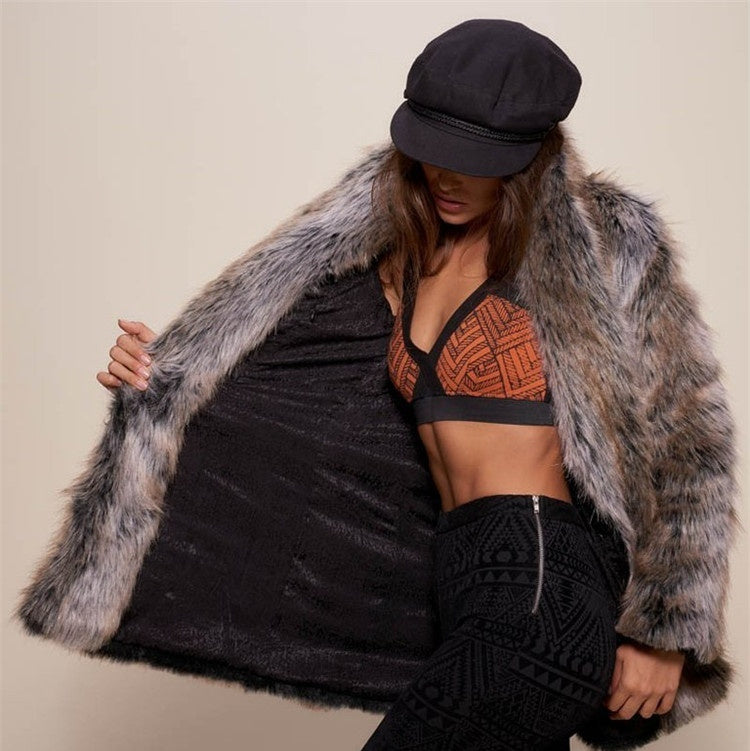 Warm Imitation Fur Coat Women's Fashion NorixaFashion.com