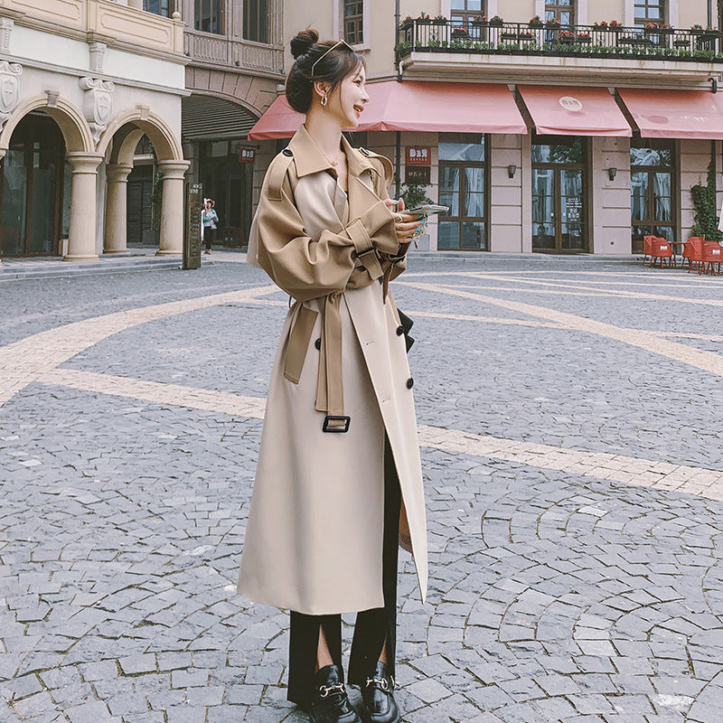 British Style Mid-Length Coat Jacket for Spring & Autumn Pi-Mart