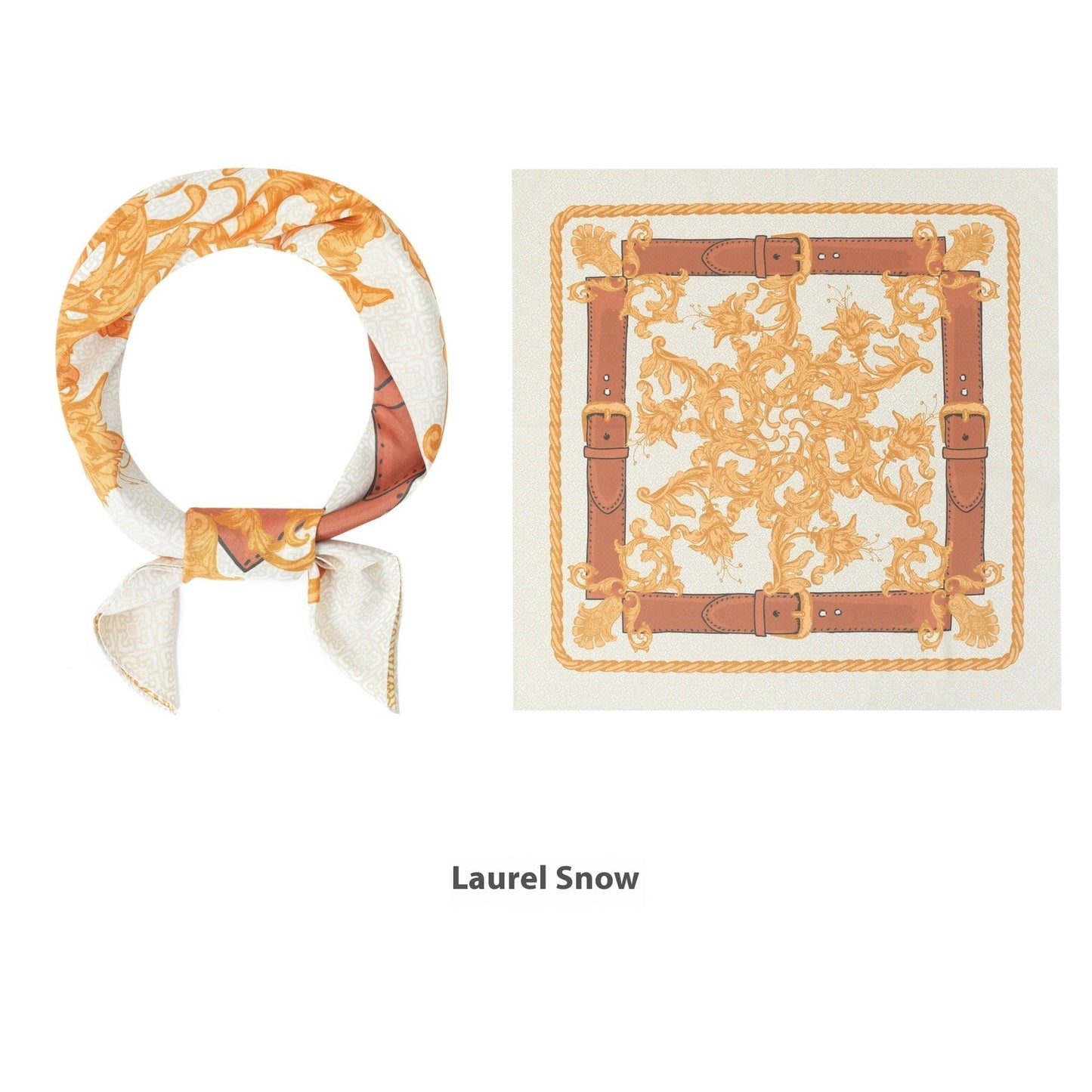Elegant Printed Silk Square Scarf NorixaFashion.com