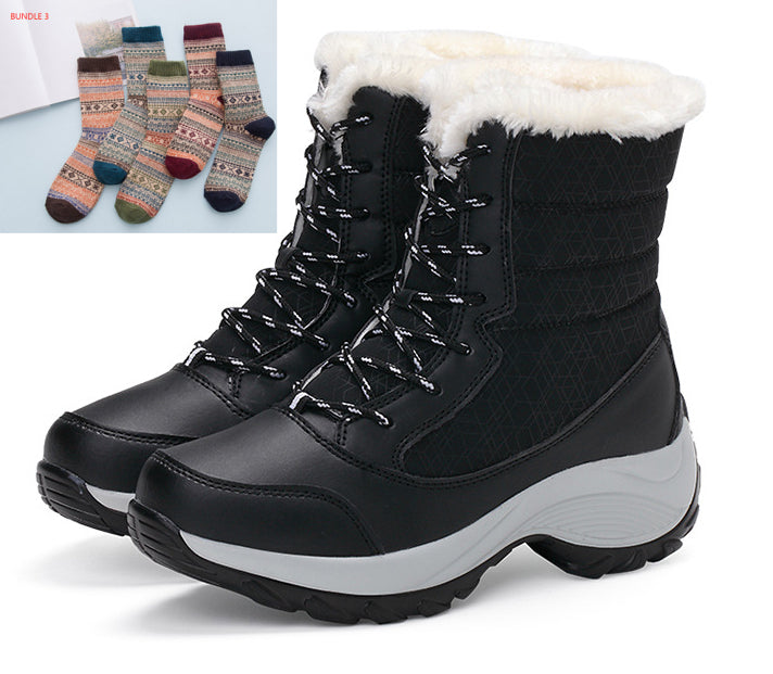 Snow Boots Female High To Help Waterproof Ladies Cotton Plus Velvet Shoes Best YouTube Store