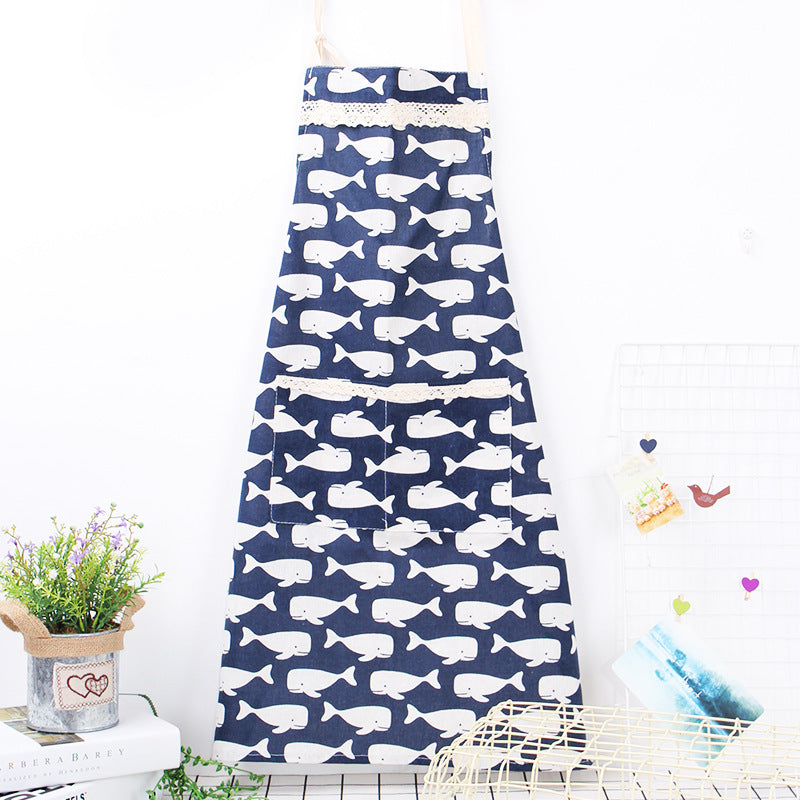 Japanese Style Cotton And Linen Sleeveless Apron Kitchen PearlNestDecor.com