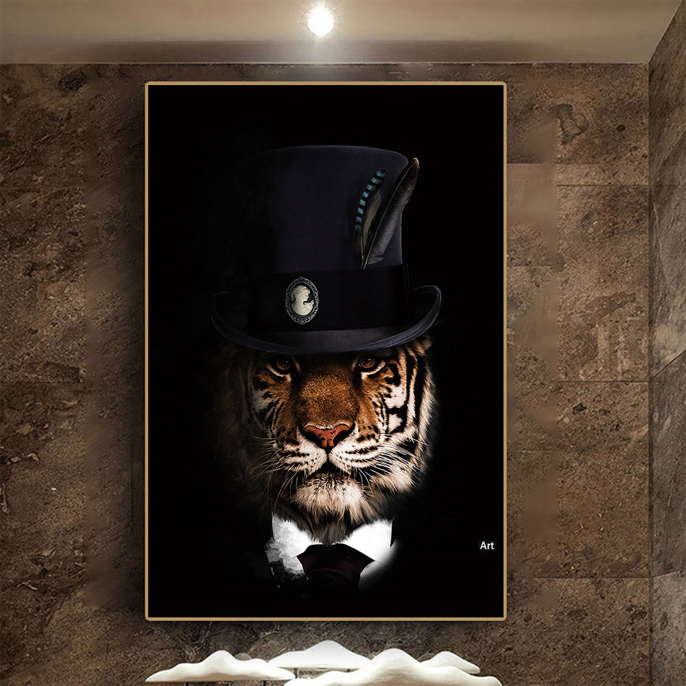 Living Room Decor Wall Decor Black Wildlife Canvas Poster Print PearlNestDecor.com