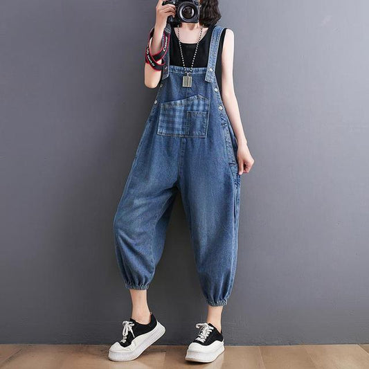 Elegant Women's Summer Loose Wide Leg Denim Pants Pi-Mart