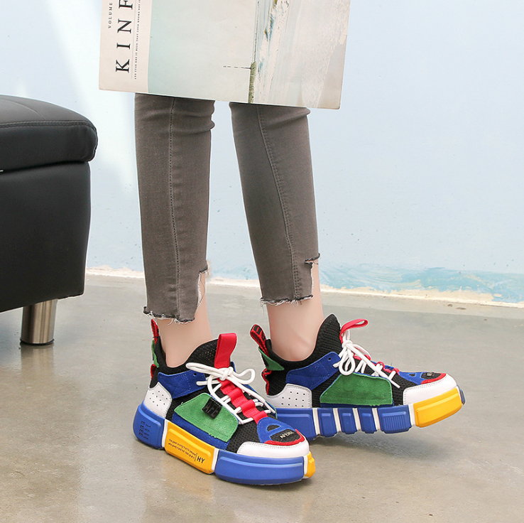 Breathable Mesh Ulzzang Dad Sneakers (Flat Shoes) LadyShow.Store