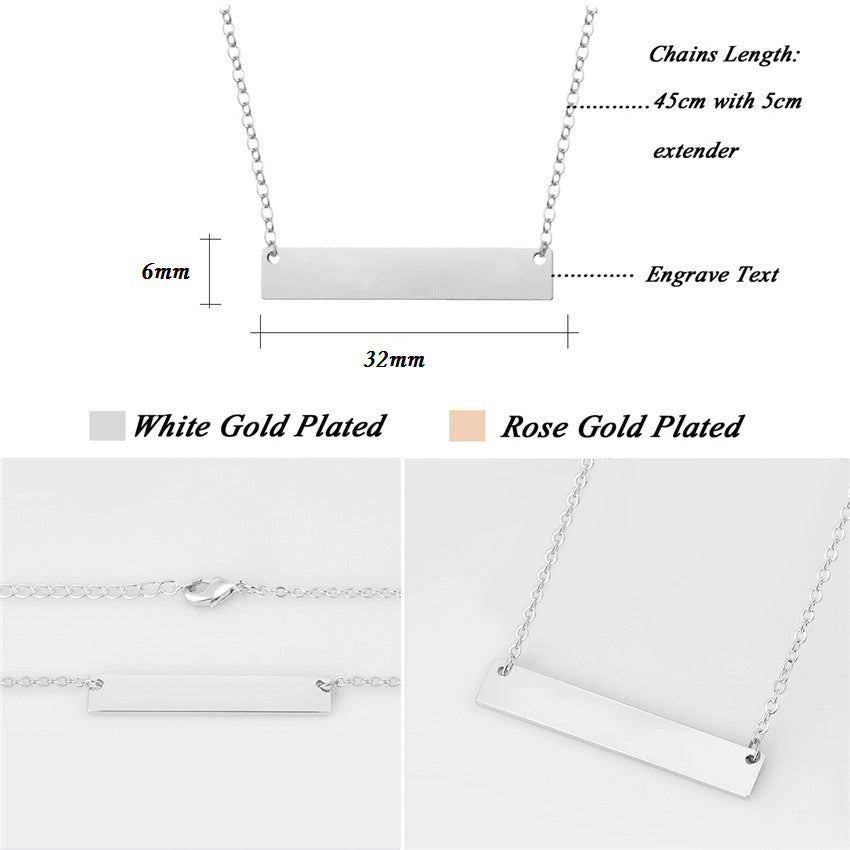 Titanium Steel Long Bar Necklace for Mother's Day Gift LadyShow.Store