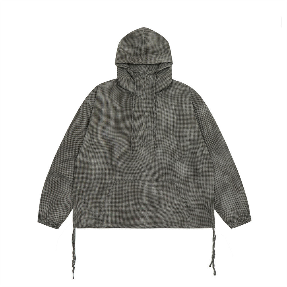Tie-dyed Stand Collar Hooded Pullover Men's Clothing Best YouTube Store