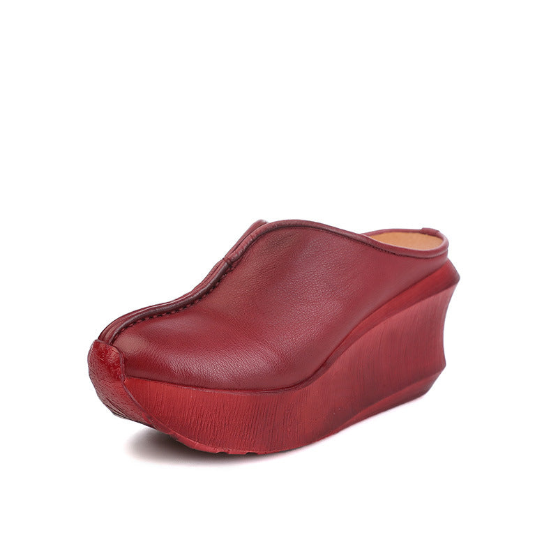 Summer Chunky Heel Platform Closed-Toe Shoes LadyShow.Store