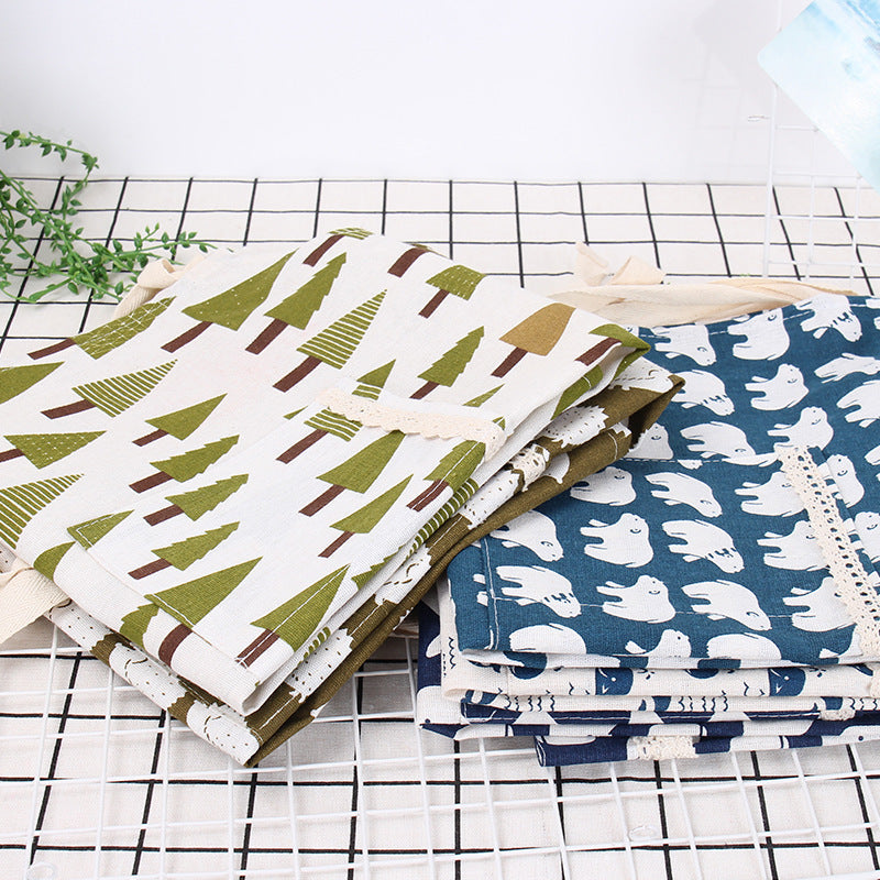 Japanese Style Cotton And Linen Sleeveless Apron Kitchen PearlNestDecor.com