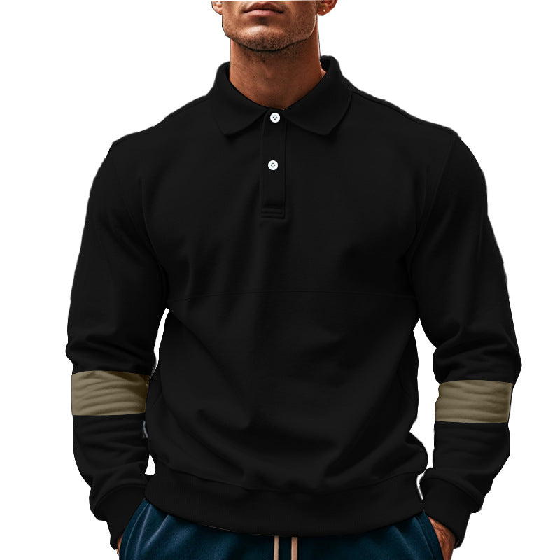 Fashion Long-sleeved Lapel Polo Shirt With Button Men's Loose Casual Sports Top Fall Spring Clothing LadyShow.Store