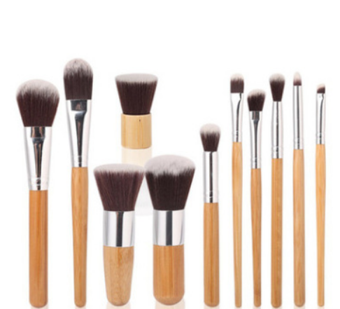 11-Piece Wooden Color Makeup Brush Set LadyShow.Store