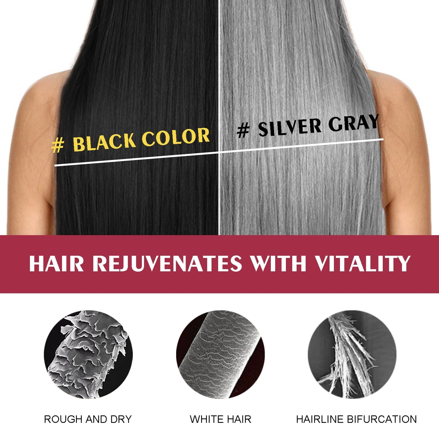 Black Hair Dye Shampoo Silver Gray Tri Light Beauty