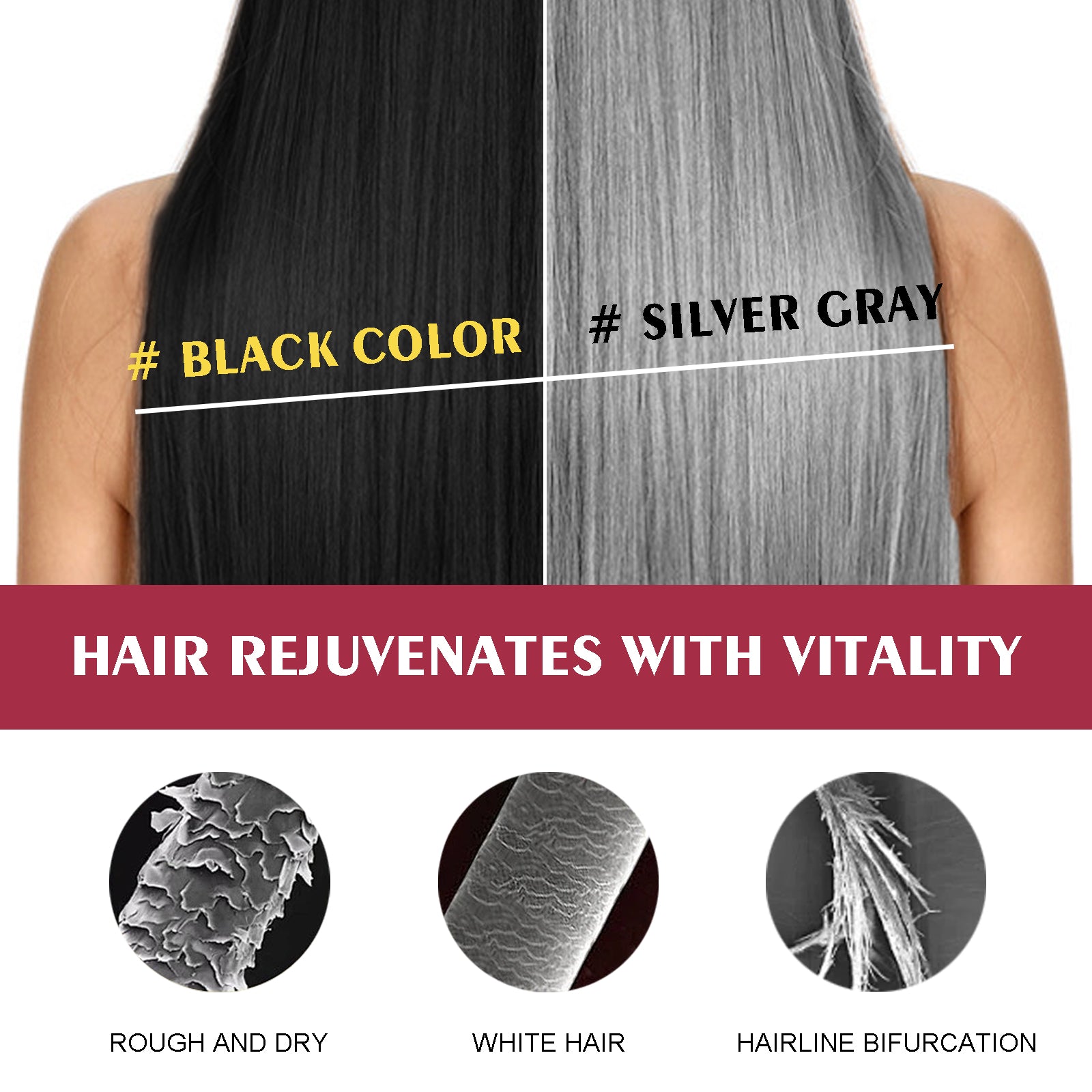 Black Hair Dye Shampoo Silver Gray Tri Light Beauty