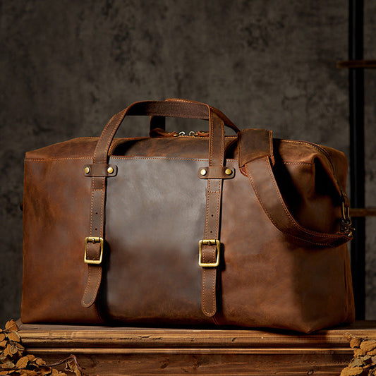 Genuine Leather Large-capacity Luggage Bag Men's Cowhide Crossbody Handbag LadyShow.Store