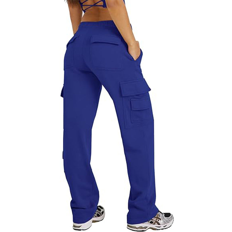 Multi-pocket Cargo Pants Casual Loose Sports Fitness Wide Leg Pants NorixaFashion.com