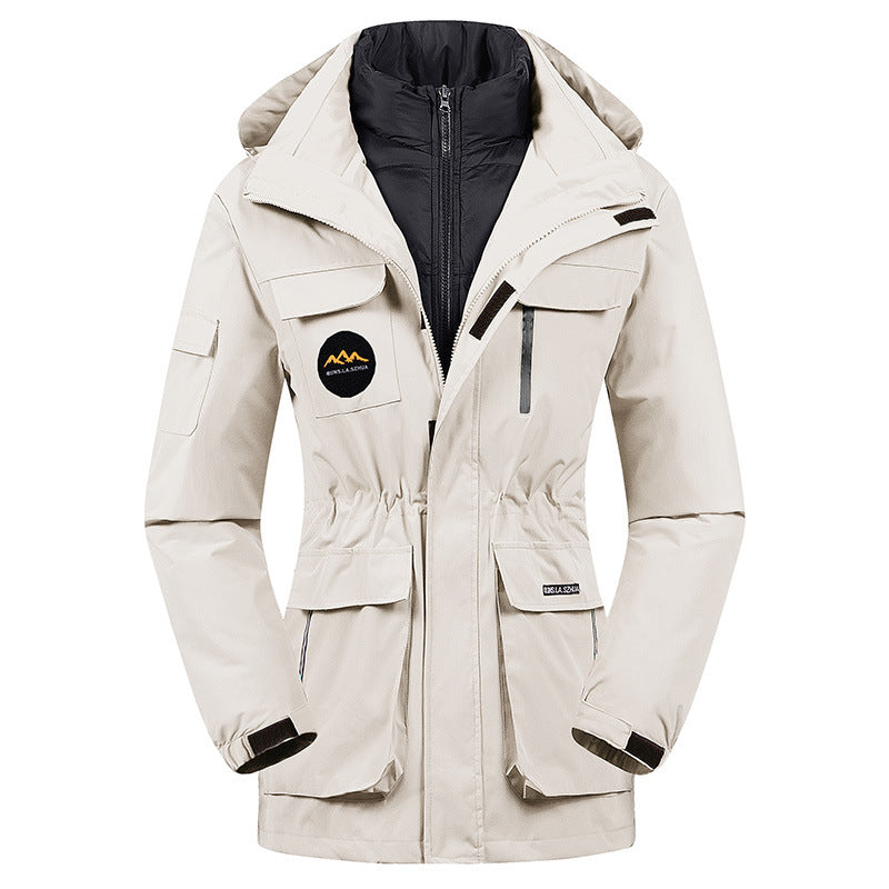 Down Cotton Liner Detachable Three-in-one Shell Jacket Winter Coat Best YouTube Store