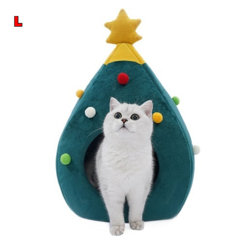 Christmas Tree Pet Bed Winter Warm Pet Nest Cat House Dog pet supplies Pets Fashion