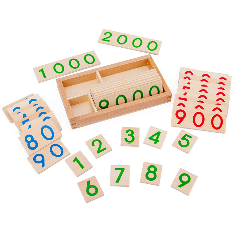 Montessori Wooden Number Cards 1-9999 for Kids Pi-Mart
