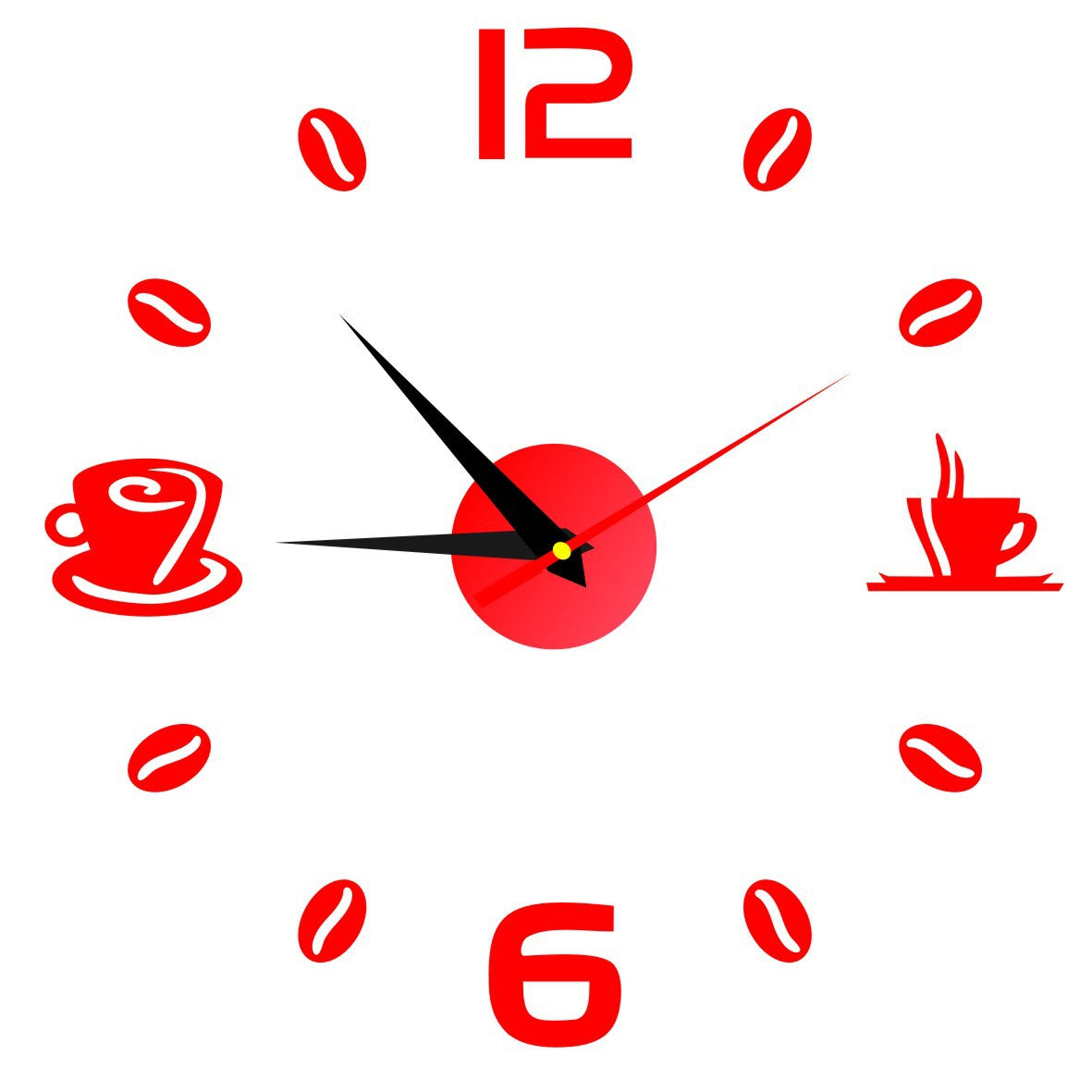Creative Wall Sticker Clock Mute Living Room Decoration Clock Clock PearlNestDecor.com