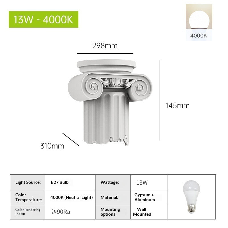 Roman Column European-Style Creative Wall Lamp PearlNestDecor.com