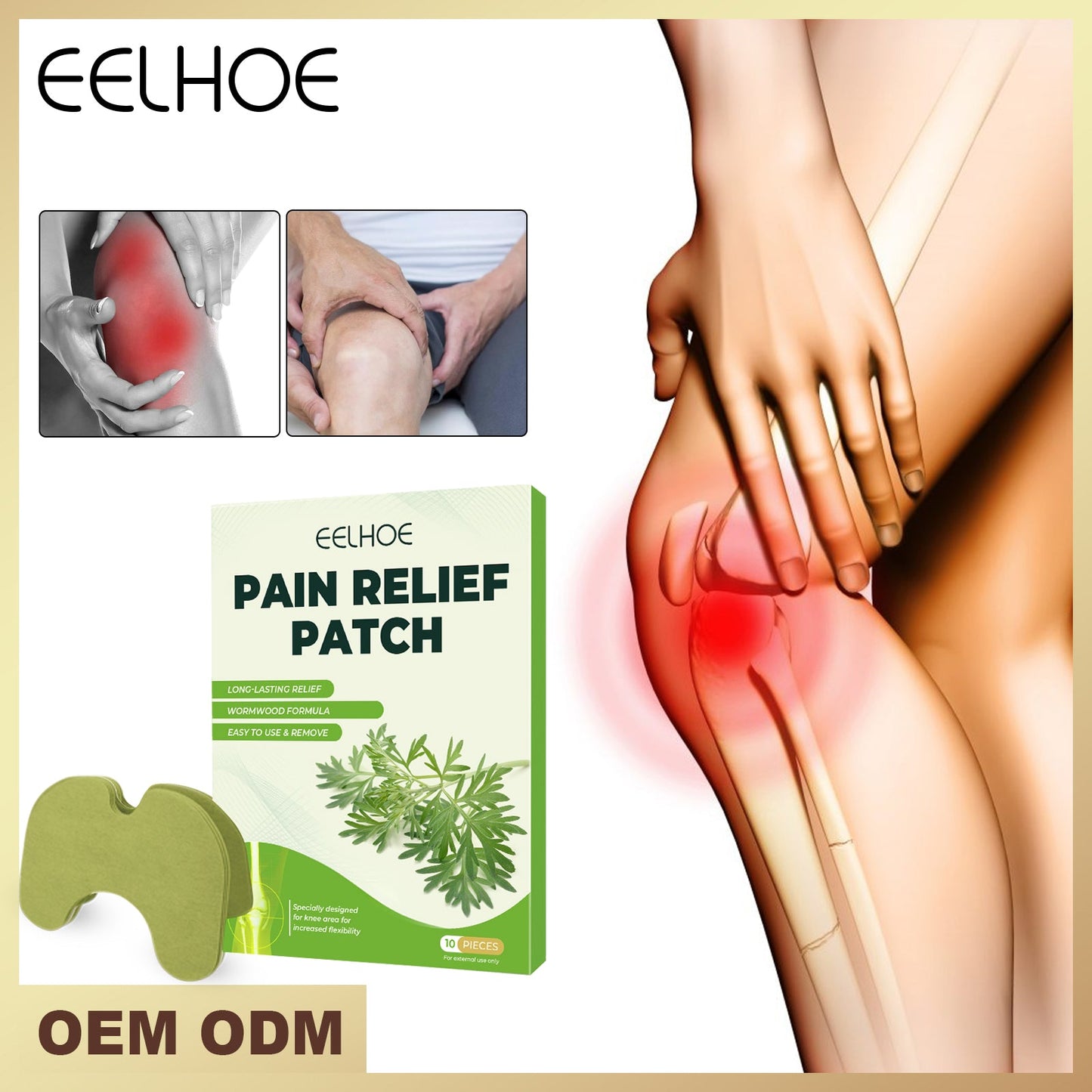 Green Mugwort Knee Patches 10pcs Tri Light Beauty