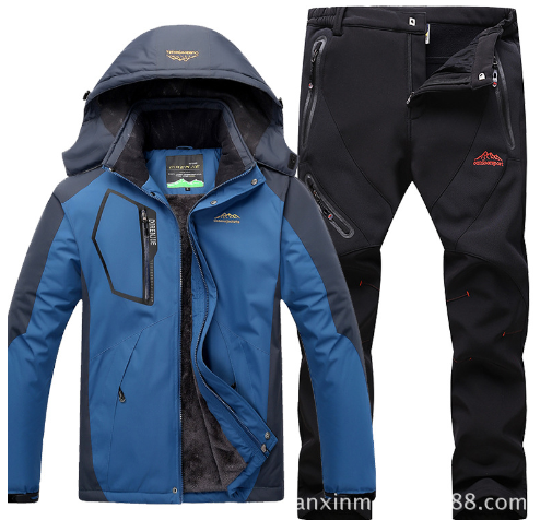 Men's Winter Waterproof Fleece Lined Outdoor Jacket Set Pi-Mart