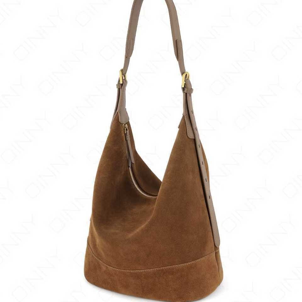 Retro Laid-back Suede Bucket A Versatile Slouchy Commuter Shoulder Or Crossbody Bag LadyShow.Store