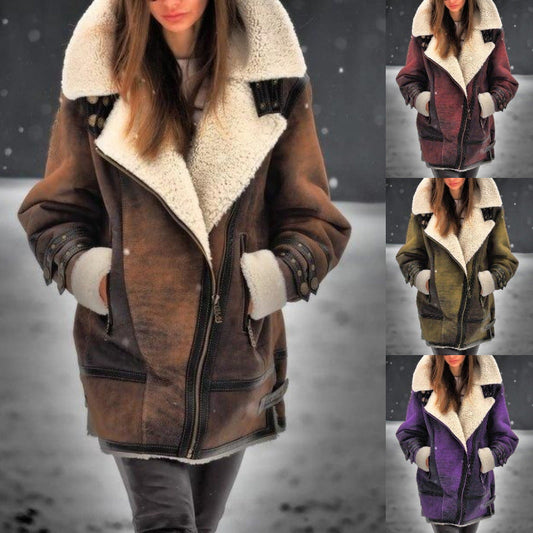 New European And American Thickened Fur One-piece Women's Coat LadyShow.Store