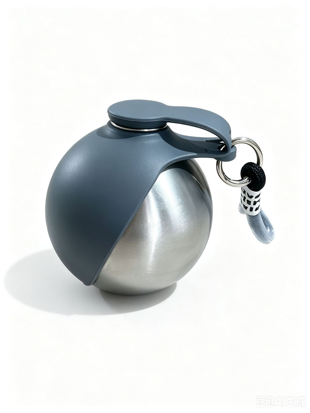 Outdoor 304 Stainless Steel Round Hanging Carabiner Folding Silicone Water Bottle Pets Fashion