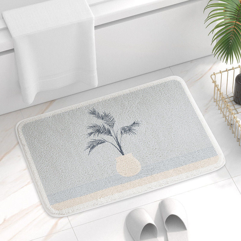 Household Simple Oval Cashmere Bathroom Mat