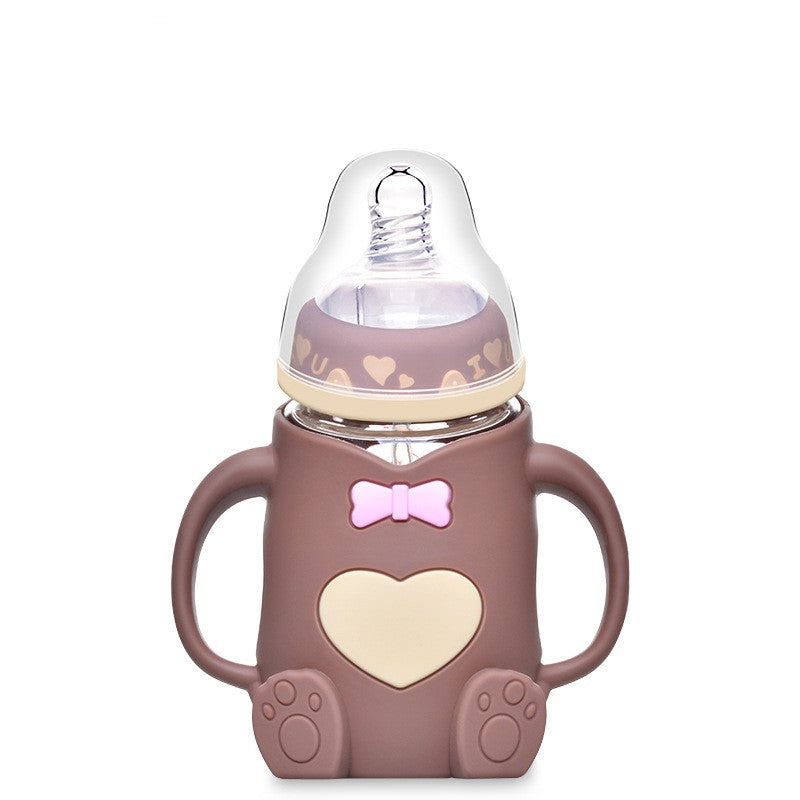 Silicone Glass Baby Bottle with Anti-Drop Design LuxuryLifeWay Online Store