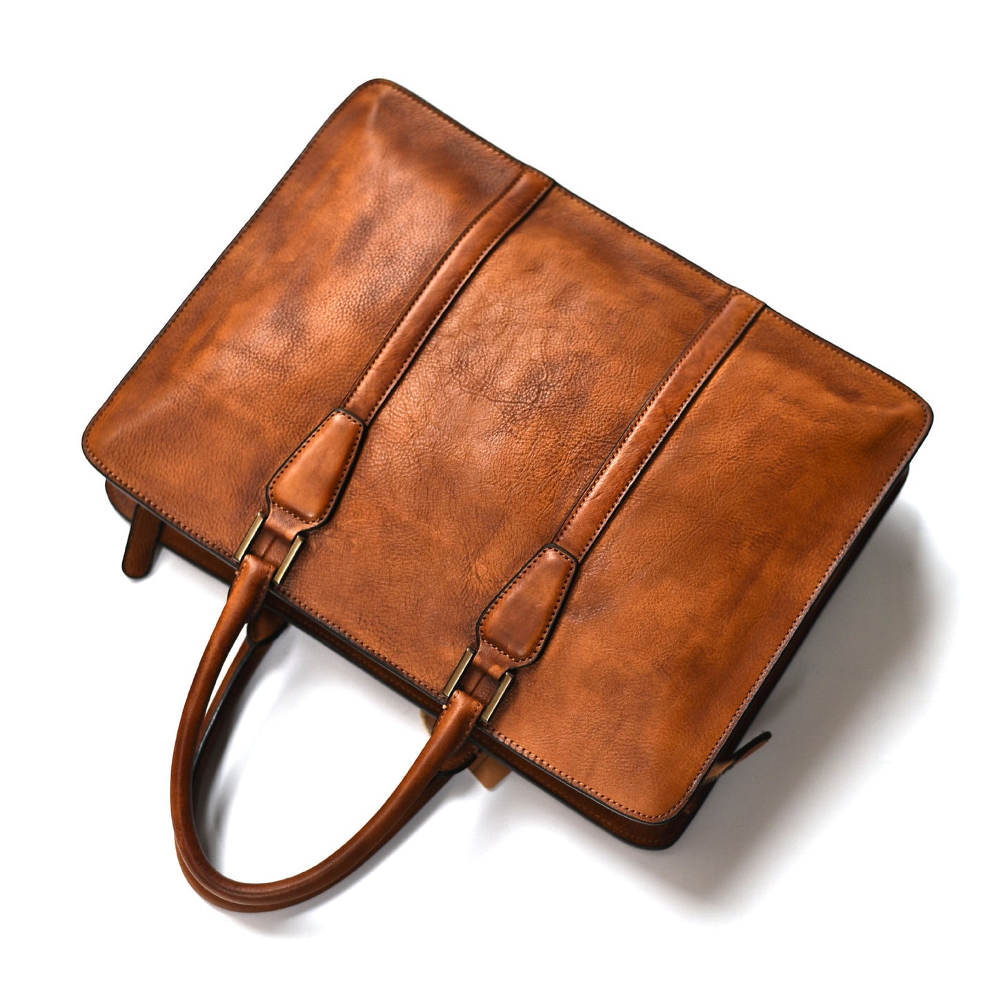 New Men's Handbag Vegetable Tanned Leather Retro Horizontal LadyShow.Store
