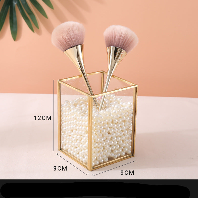 Multi-Cell Makeup Brush Bucket Cosmetic Desktop Storage Box Exquisite And High-End CJD2