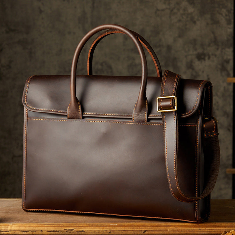 Men's OL Business Casual Leather Briefcase CJD