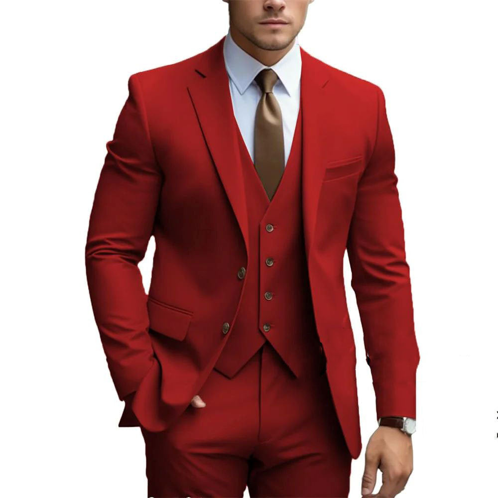 Business Casual Men's Three-piece Suit For Bridegroom Men's Wedding LadyShow.Store