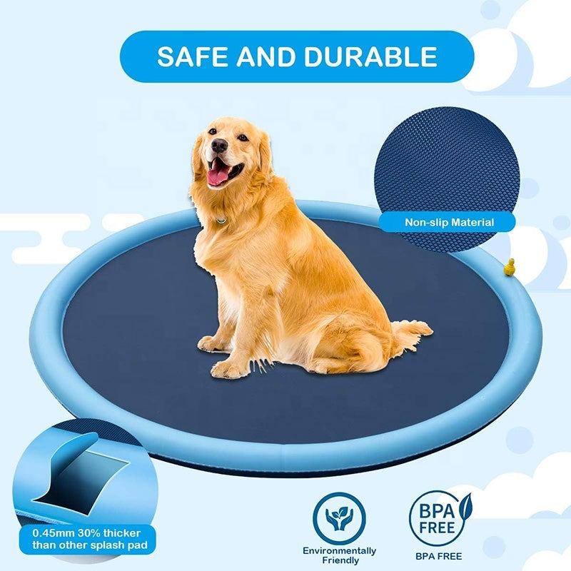 Dog Sprinkler Outdoor Toys Dog Swimming Mat Anti-Slip Dog Pool Splash  Pad Pets Fashion