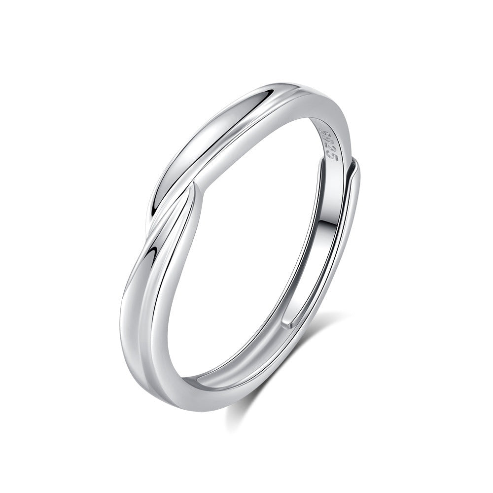 S925 Silver Adjustable Ring For Couples LadyShow.Store