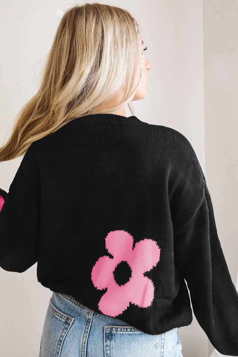 Floral Print European-Style Sweater NorixaFashion.com